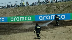 El fuego en Suzuka.